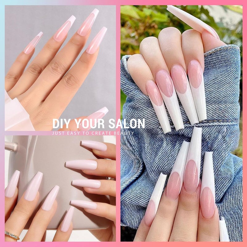 ranrose Long Coffin Nails Tips: 240pcs XXL Acrylic Nails Clear C Curve Coffin False Nail, Full Cover Fake Nails for Nail Extension, 12 Sizes - Image 3